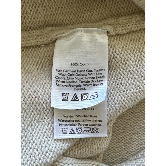 VTG Eddie Bauer Cream Grey 1/4 Zip Mock Neck Stripe Sweater T3XL Classic Preppy - Picture 12 of 16